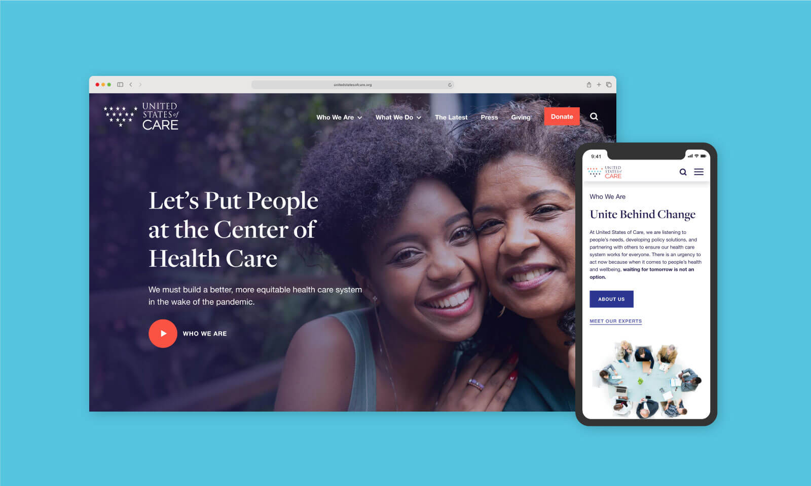 United States of Care website redesign